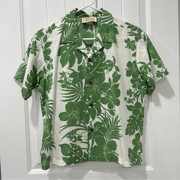 Royal Hawaiian Creations Boy’s Tropical Prints Short-Sleeve Shirt in Green - Picture 1 of 5